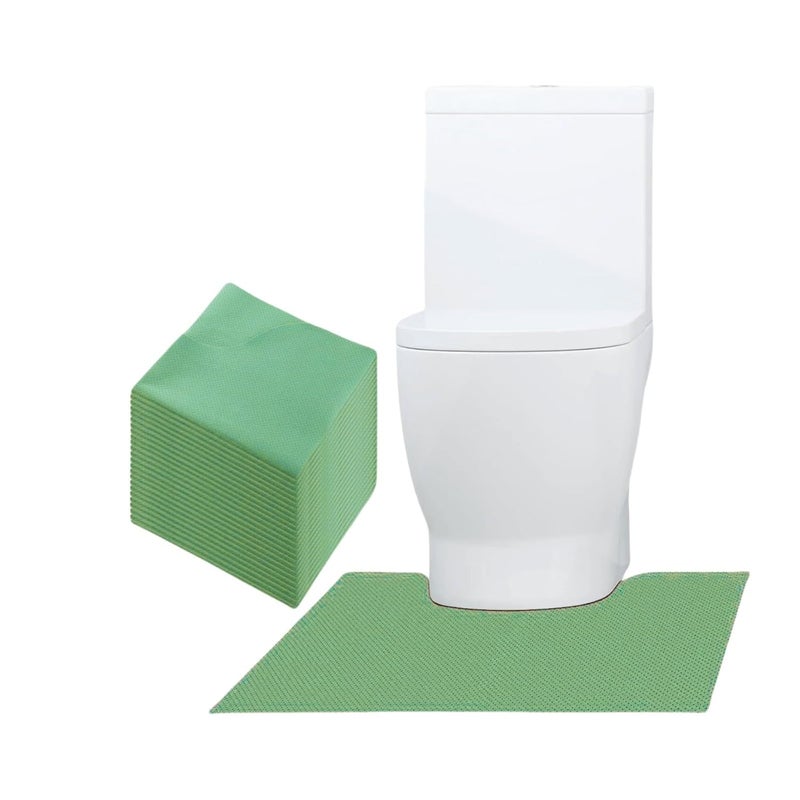 SYMHHA Green Disposable Toilet Mats for Clean and Hygienic Bathroom,Upgraded Disposable Toilet Mat for Children& Adults,Super Absorbent Toilet Floor mats, Non-Slip, U-Shape Potty Training-25 Pack,24" x 22" - Image 5